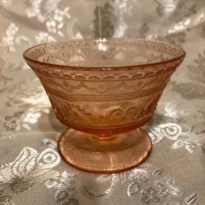 Pink Depression Era Footed Dessert Cup by Federal Glass Co Patrician / Spoke
